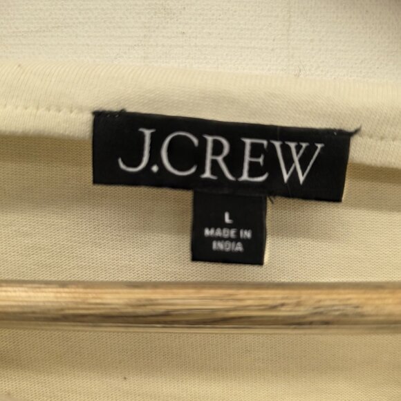 J.Crew Cropped Boatneck T-shirt with Buttons in Mariner Cotton - Size Large - Picture 4 of 9